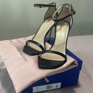 Stuart Weitzman Elegant Black Ankle Strap Heels